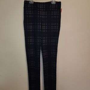Up! Women's Black Plaid Skinny Pants